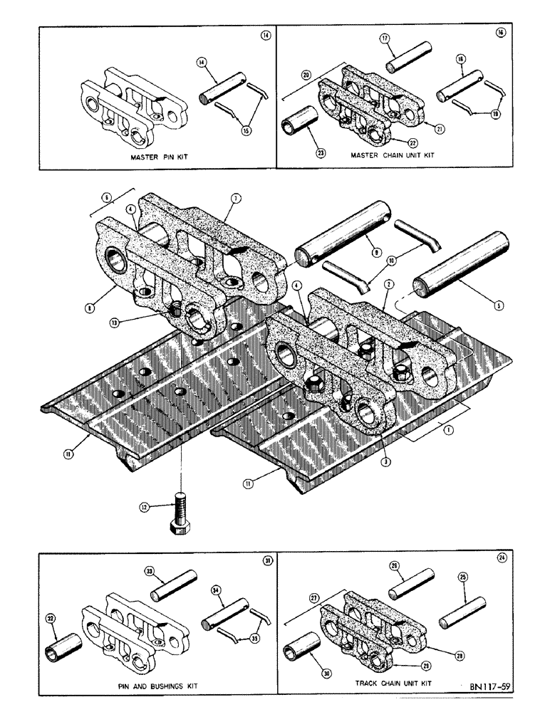 Схема запчастей Case 420 - (070) - TRACK CHAIN (04) - UNDERCARRIAGE