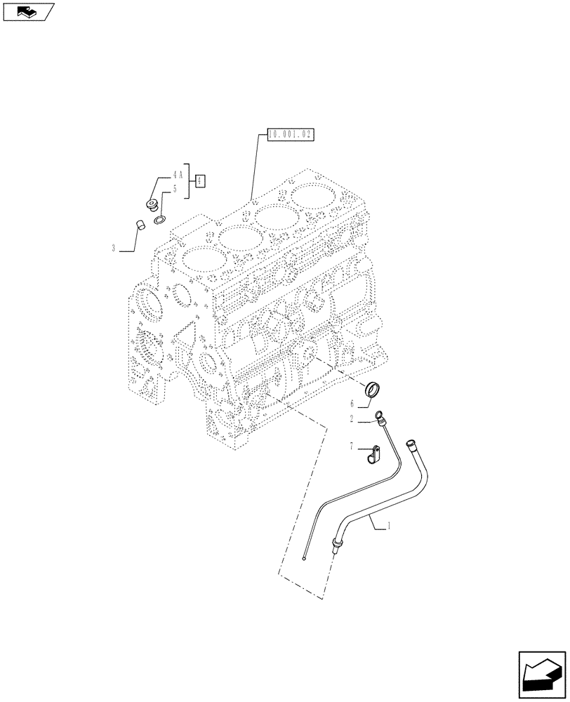 Схема запчастей Case F4HE0484G J100 - (10.304.01[01]) - OIL LEVEL CHECK (2855441-2855811) (10) - ENGINE