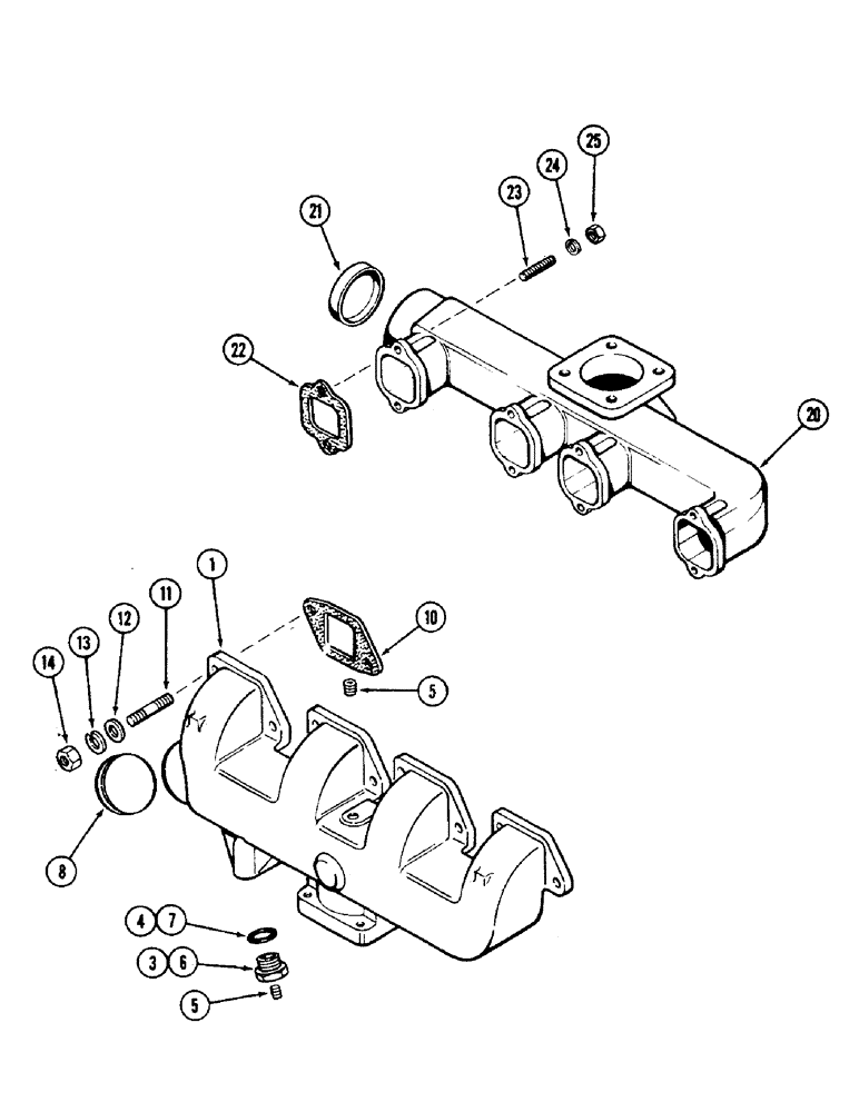 Схема запчастей Case 475 - (010) - MANIFOLDS, 336BD DIESEL ENGINE, INTAKE MANIFOLD (10) - ENGINE