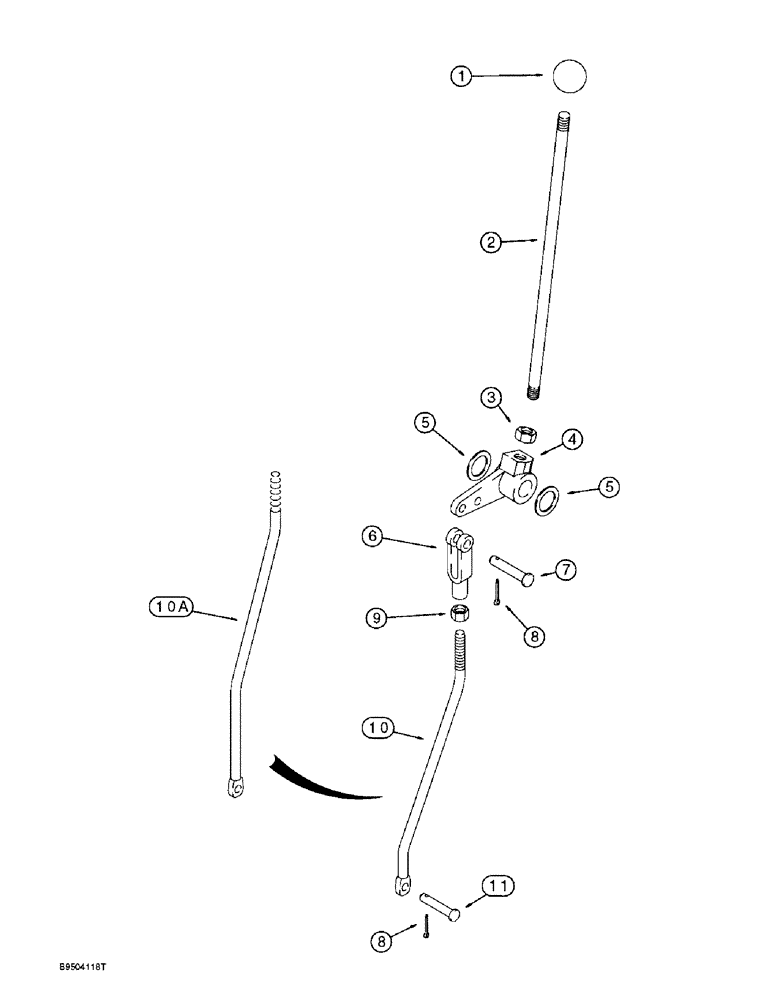 Схема запчастей Case 580L - (9-024) - BACKHOE CONTROLS WITH FOOT SWING, PARTS USED WITH EXTENDABLE DIPPER (09) - CHASSIS/ATTACHMENTS