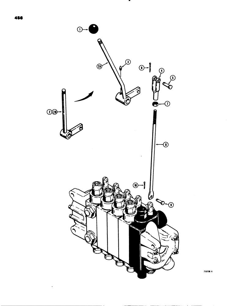 Схема запчастей Case 580C - (456) - EXTENDABLE DIPPER CONTROL (09) - CHASSIS/ATTACHMENTS