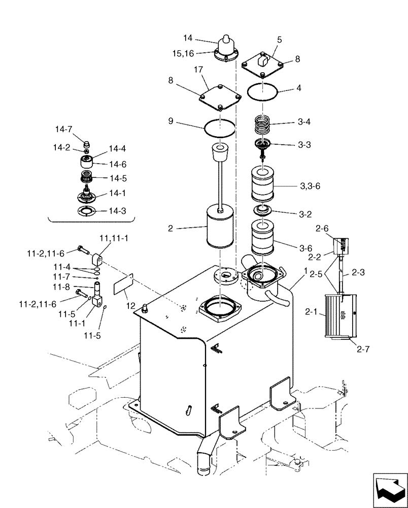 Схема запчастей Case CX50B - (01-019) - TANK ASSY, HYD (35) - HYDRAULIC SYSTEMS