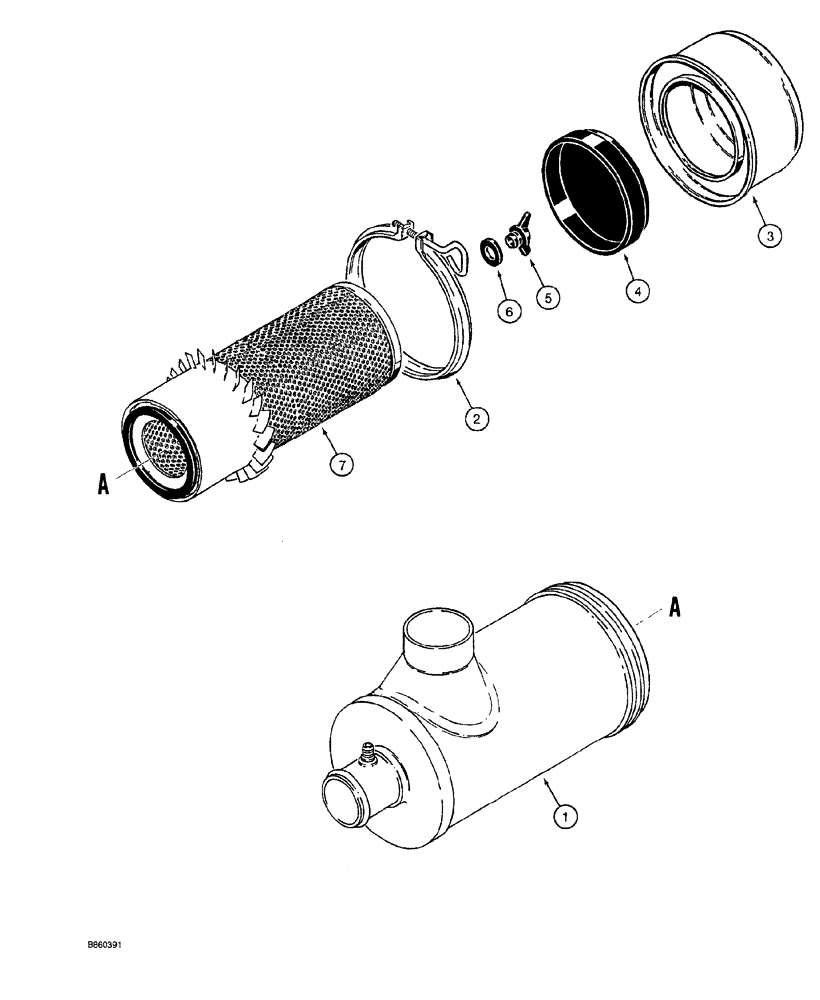 Схема запчастей Case MAXI-SNEAKER - (02-006) - AIR CLEANER ASSEMBLY (02) - ENGINE