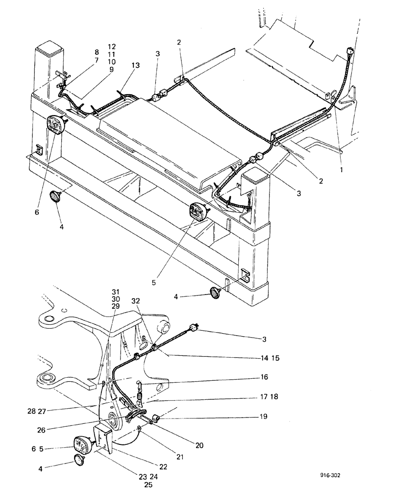 Схема запчастей Case 580F - (040) - ELECTRICAL, REAR LIGHTS (55) - ELECTRICAL SYSTEMS