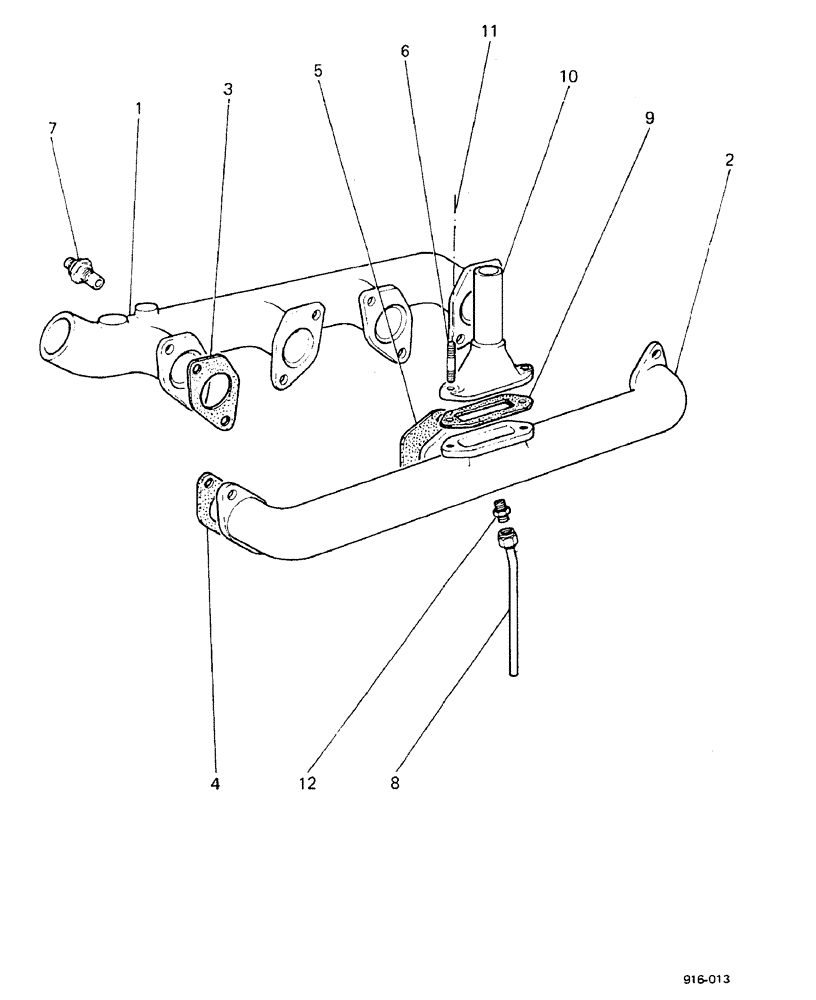 Схема запчастей Case 580F - (002) - ENGINE, MANIFOLD (10) - ENGINE