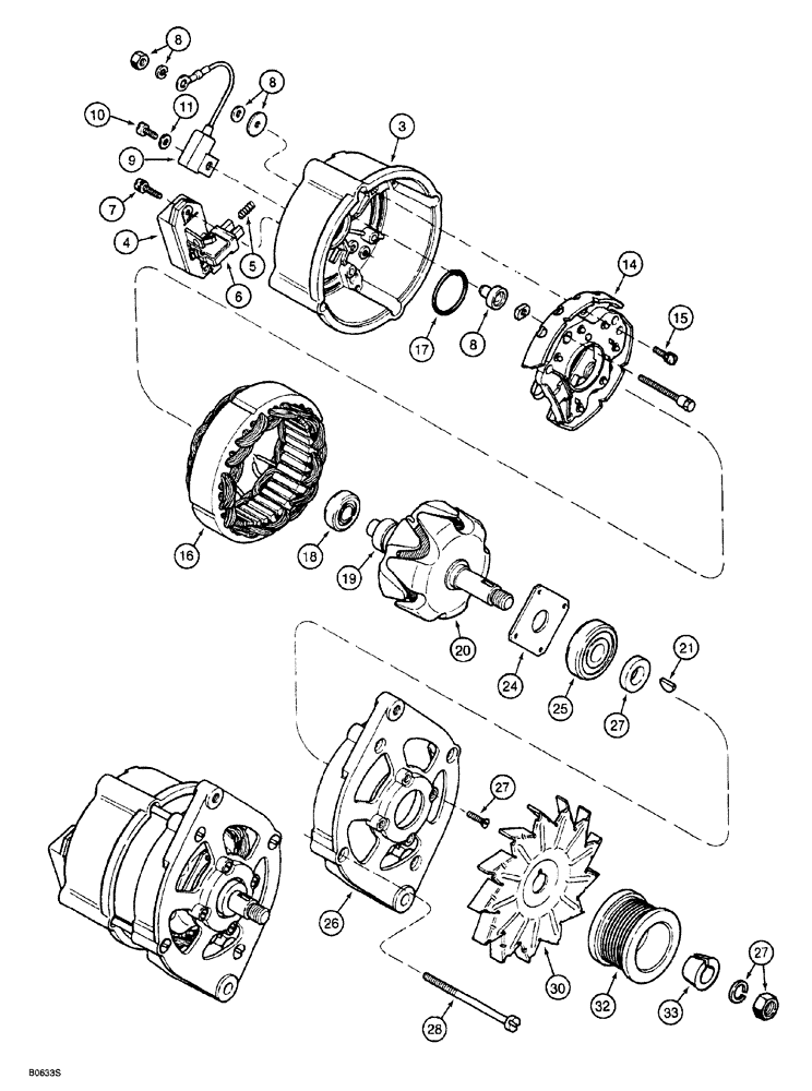 Схема запчастей Case 760 - (04-004) - ALTERNATOR - A186125 (55) - ELECTRICAL SYSTEMS