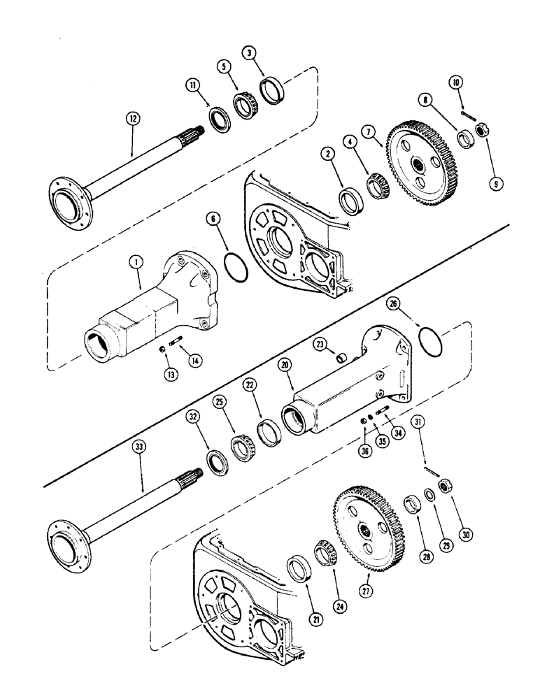 Схема запчастей Case 500 - (087A) - FRONT AXLE (03) - TRANSMISSION
