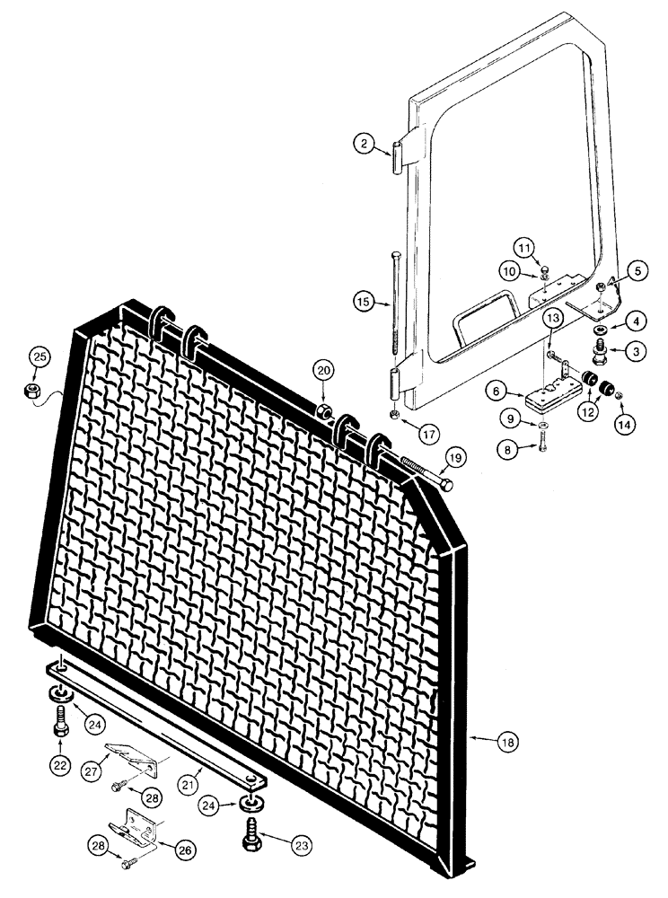 Схема запчастей Case 650H - (09-27) - CAB WINDOW, DOOR AND SCREEN (09) - CHASSIS