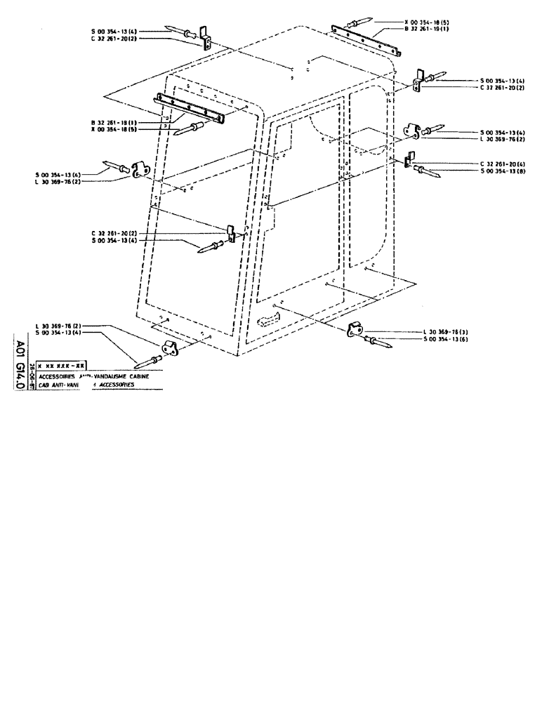 Схема запчастей Case 90BCL - (029) - CAB ANTI-VANDALISM ACCESSORIES (05) - UPPERSTRUCTURE CHASSIS