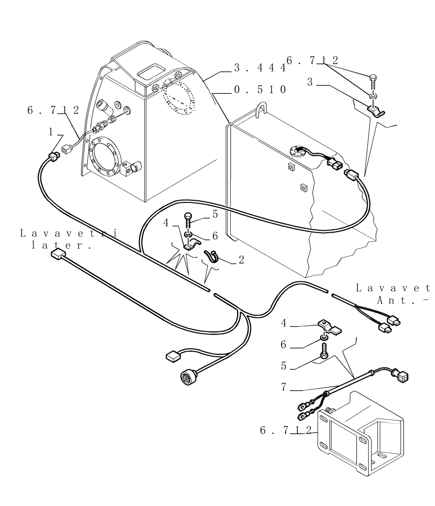 Схема запчастей Case 1850K - (6.711[02]) - ELECTRICAL SYSTEM - ELECTRIC WIRING Electrical System / Decals
