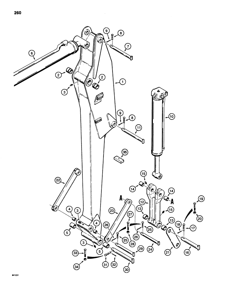 Схема запчастей Case 880D - (260) - BOOM ARM AND ATTACHMENT LINKS (09) - BOOMS