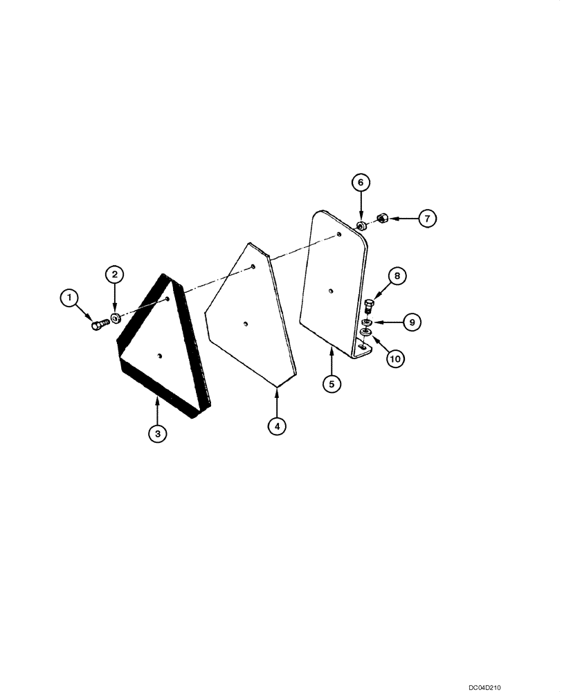 Схема запчастей Case 885 - (09.54[00]) - SAFETY TRIANGLE SIGN - ASSEMBLY (OPTIONAL) (09) - CHASSIS