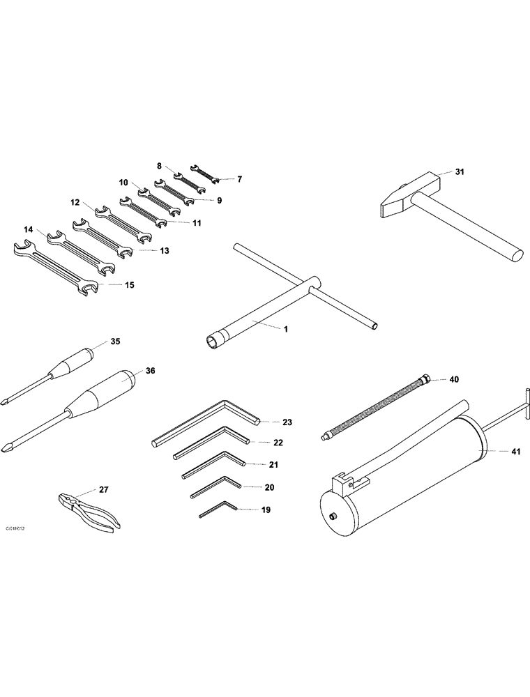 Схема запчастей Case SR20 - (12-029-00[01]) - TOOLS (12) - Chassis/Attachments