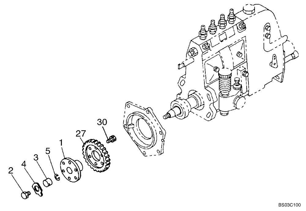 Схема запчастей Case CX80 - (03-09) - COUPLING, FUEL INJECTION PUMP (03) - FUEL SYSTEM