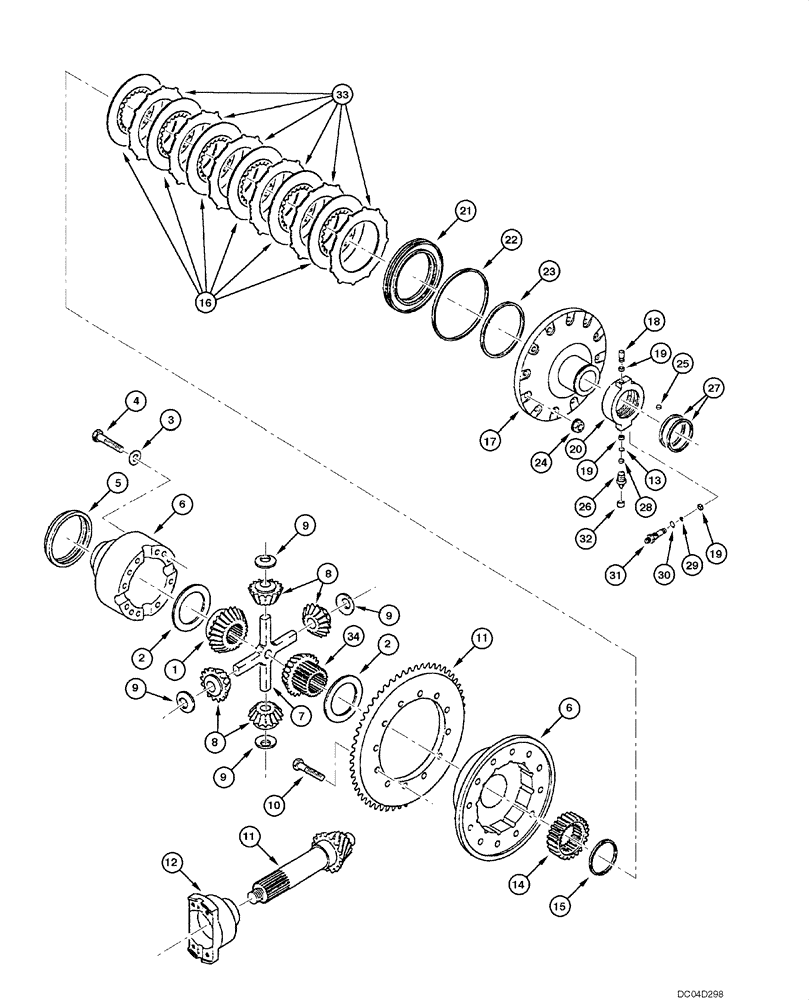 Схема запчастей Case 865 - (06.33[00]) - REAR AXLE CLARK - RING GEAR AND PINNION (06) - POWER TRAIN