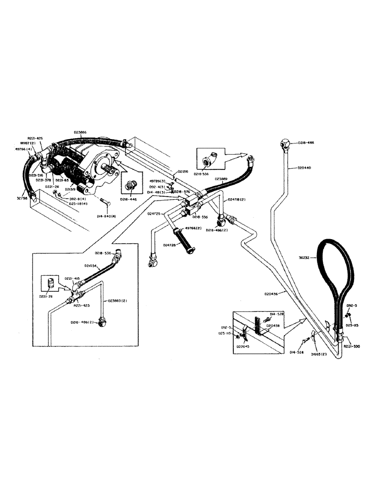 Схема запчастей Case 310 - (20) - PRIMARY HYDRAULIC SYSTEM, (REAR MOUNTED FILTER WITH EQUALIZER TUBES) 