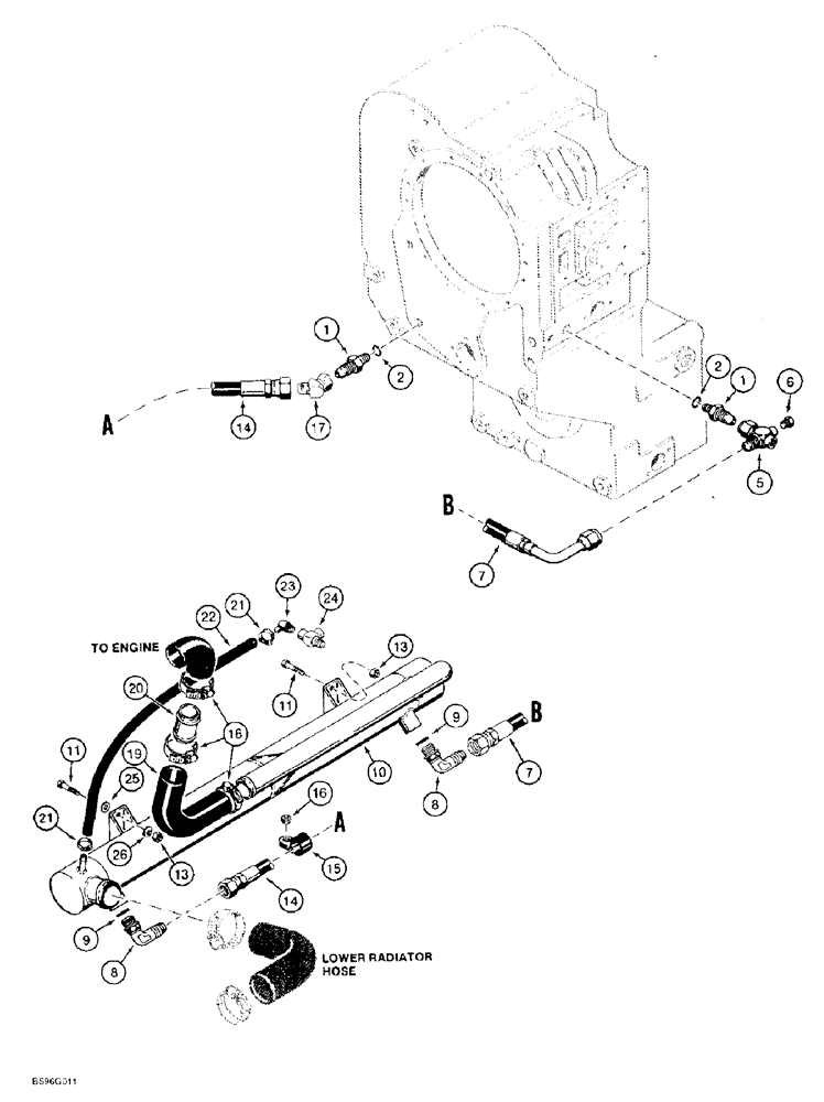Схема запчастей Case 821B - (6-02) - TRANSMISSION HYDRAULIC CIRCUIT (06) - POWER TRAIN