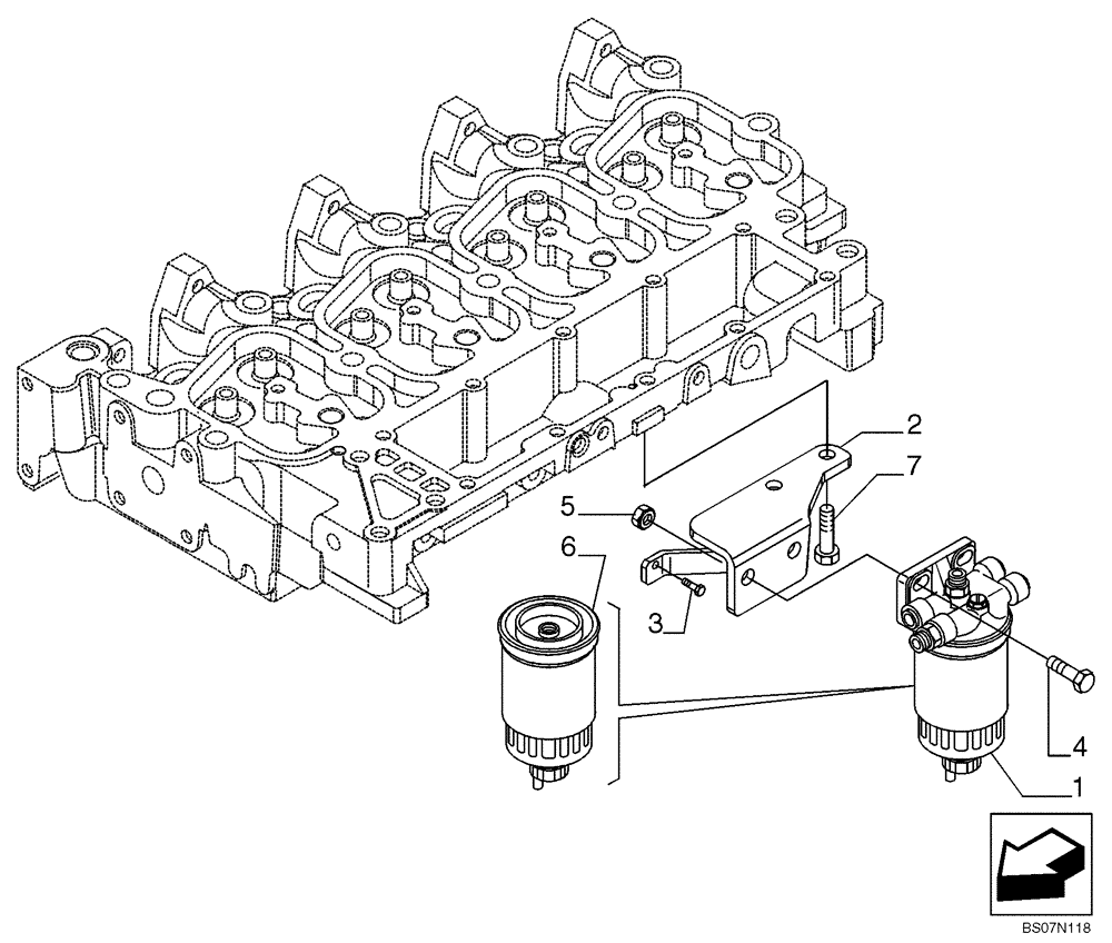 Схема запчастей Case 570MXT - (03-08) - FUEL FILTER (03) - FUEL SYSTEM
