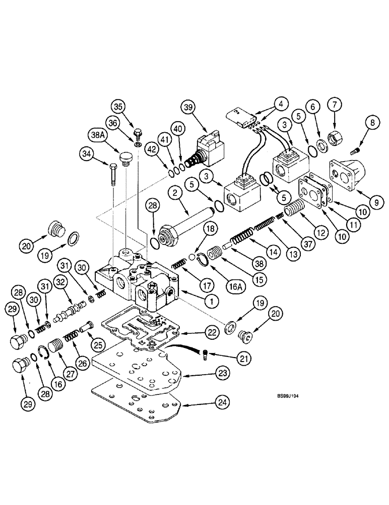 Схема запчастей Case 590SL - (6-082) - CARRARO TRANSMISSION ASSEMBLY, TRANSMISSION CONTROL VALVE, 2WD OR 4WD, MODELS W/O POWERSHIFT (06) - POWER TRAIN