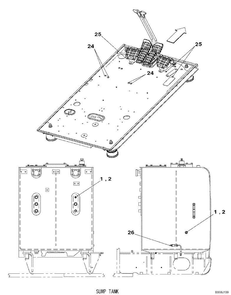 Схема запчастей Case CX800B - (08-66) - HYDRAULIC CIRCUIT - PLUG, BLANK-OFF (MULTI & SECOND OPTION PEDAL) (08) - HYDRAULICS