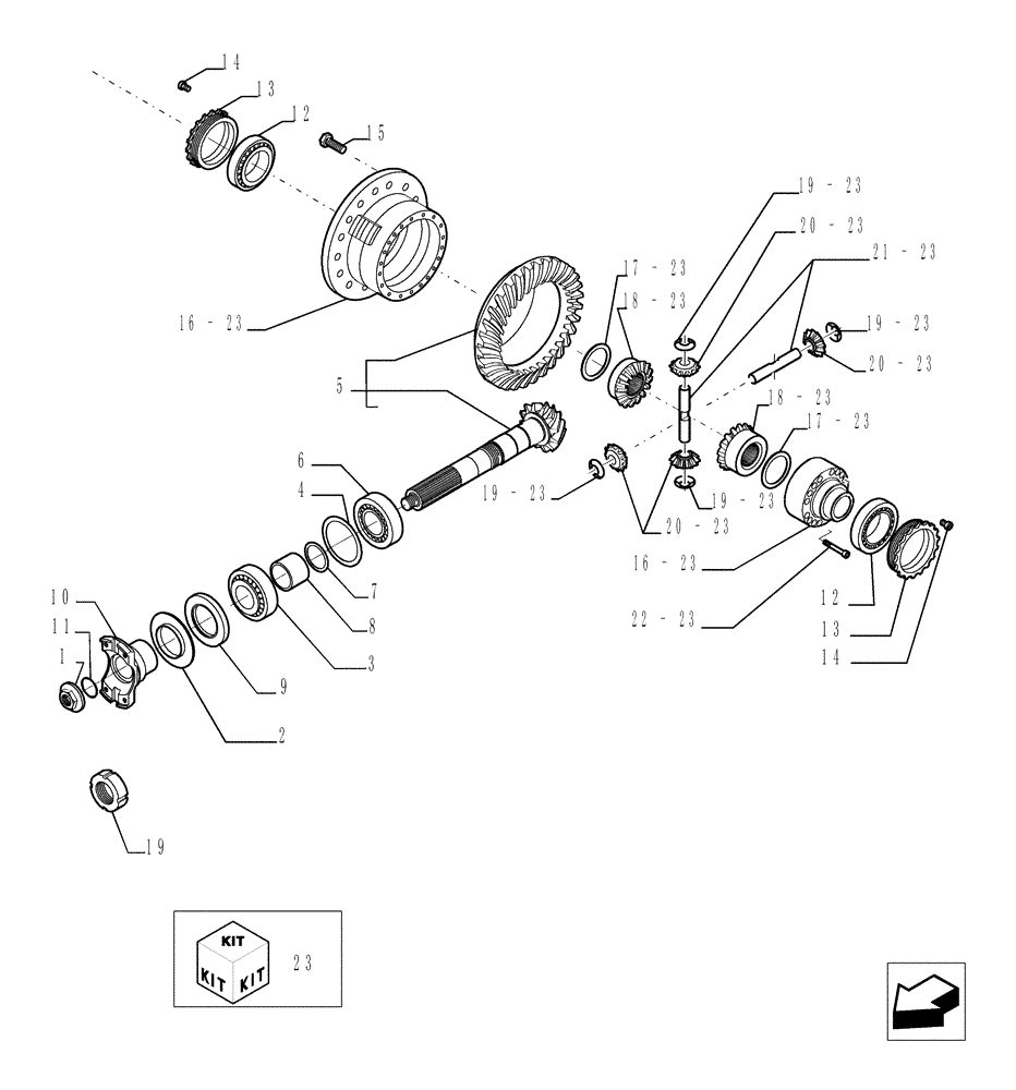Схема запчастей Case TX1055 - (1.44.0[04]) - DIFFERENTIAL - REAR AXLE (27) - REAR AXLE SYSTEM