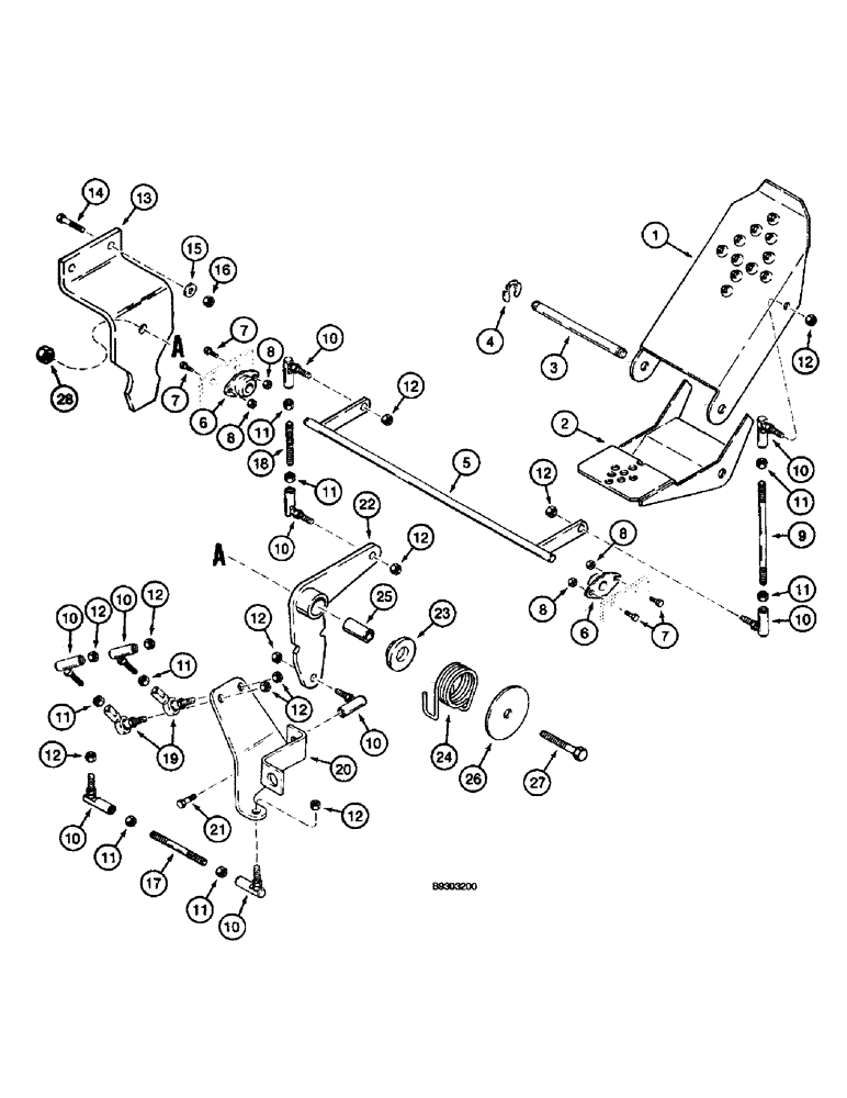Схема запчастей Case 660 - (6-04) - GROUND DRIVE CONTROLS, PEDALS (06) - POWER TRAIN