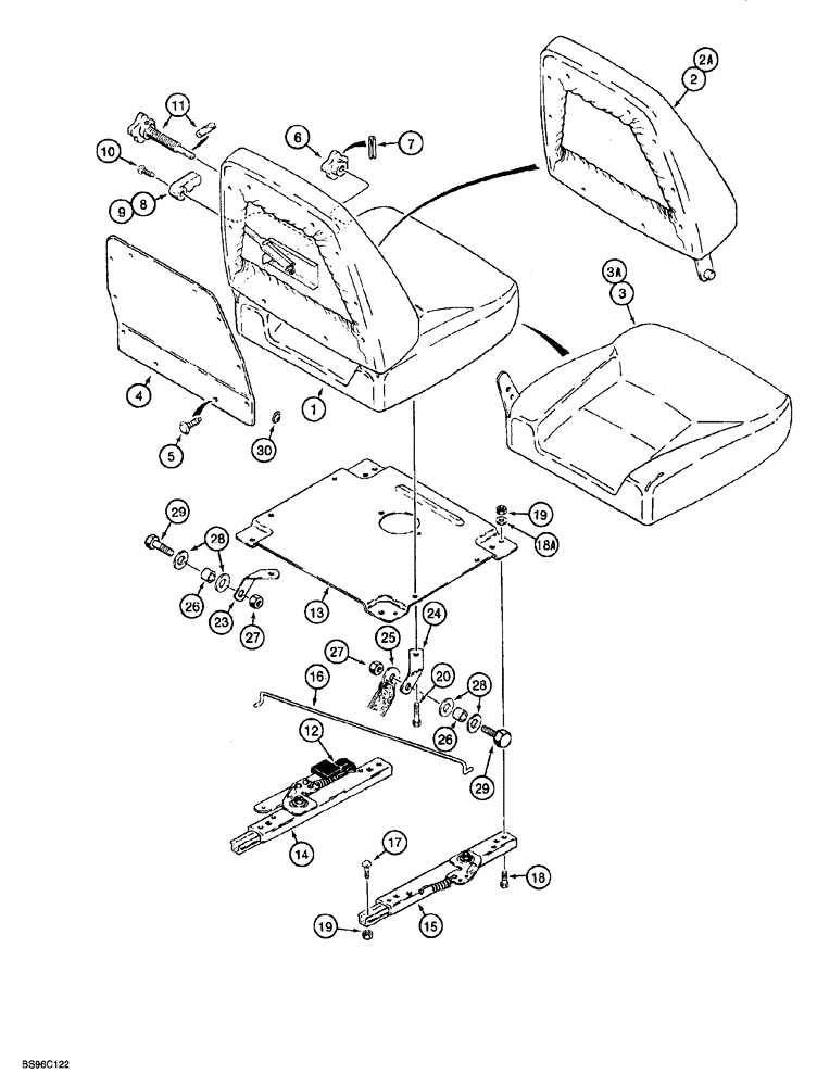 Схема запчастей Case 850G - (9-42) - SUSPENSION SEAT ASSEMBLY (05) - UPPERSTRUCTURE CHASSIS