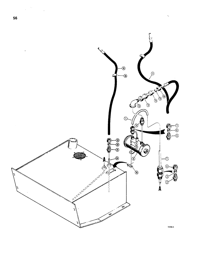 Схема запчастей Case W20 - (056) - FUEL LINES (03) - FUEL SYSTEM