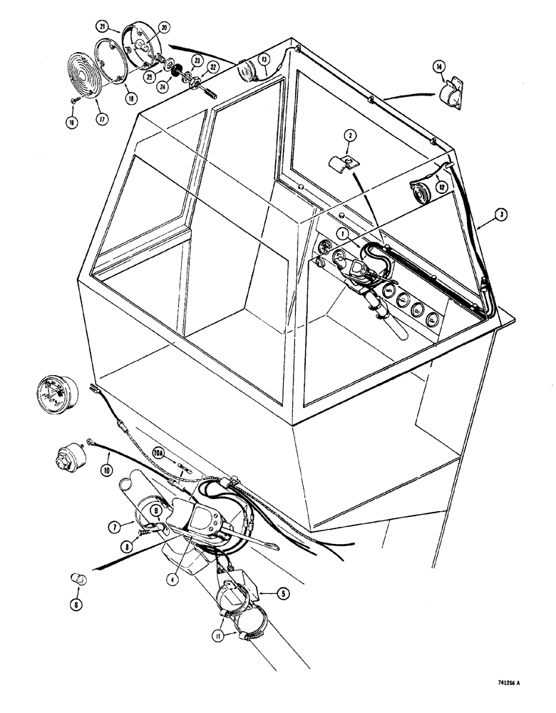 Схема запчастей Case W20 - (252) - CAB WITH TURN SIGNAL AND FLASHER LIGHTS BEFORE TRACTOR S.N. 9115403 (09) - CHASSIS