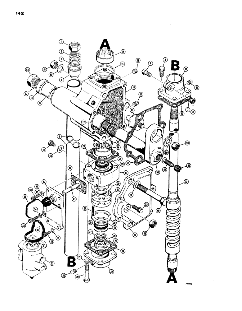 Схема запчастей Case W24 - (142) - L19818 STEERING GEAR (05) - STEERING