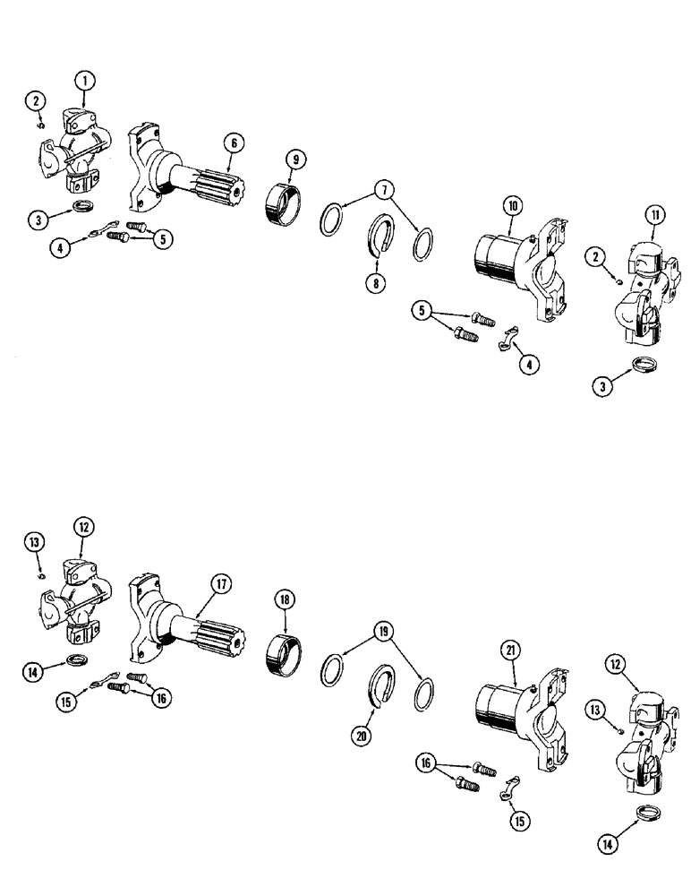Схема запчастей Case W9A - (160) - FRONT DRIVE SHAFT AND UNIVERSAL JOINT, REAR DRIVE SHAFT AND (06) - POWER TRAIN