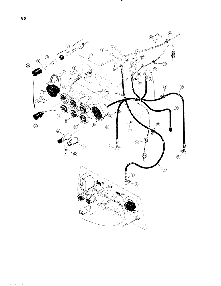 Схема запчастей Case 1150 - (050) - INSTRUMENT PANEL (06) - ELECTRICAL SYSTEMS