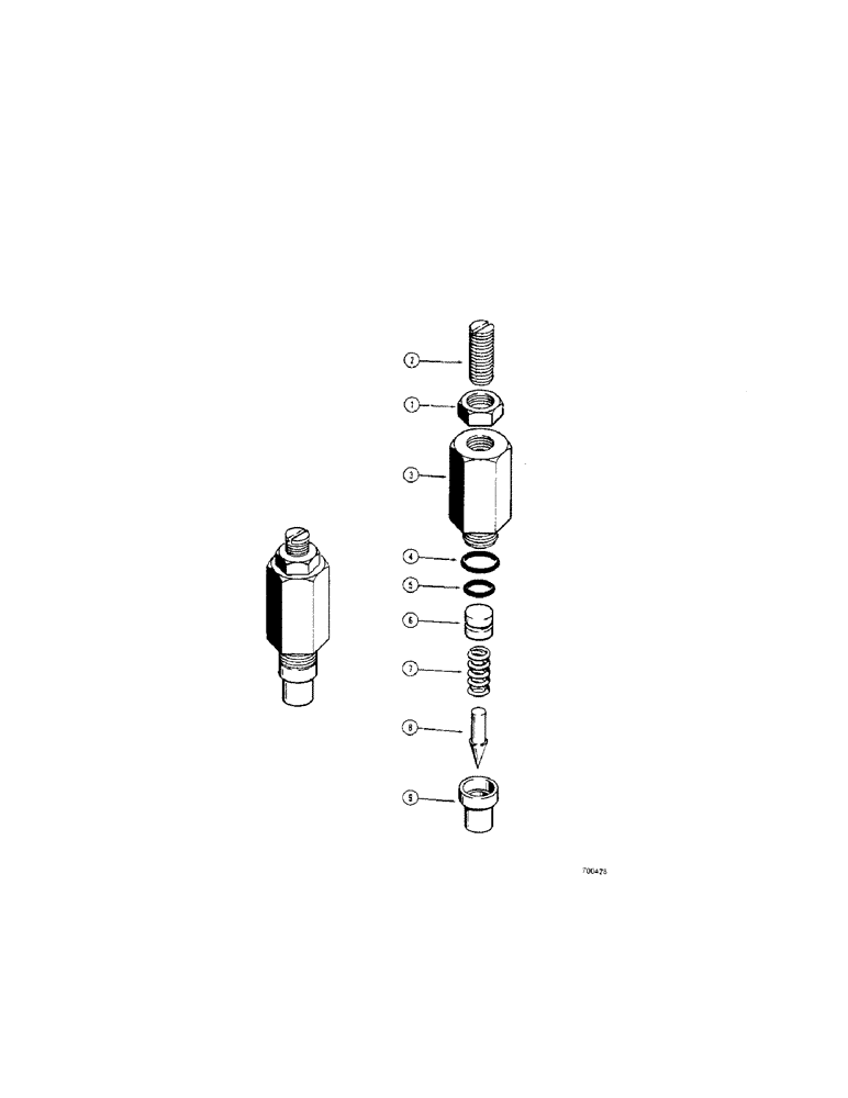 Схема запчастей Case 310G - (186[1]) - D31458 SECONDARY RELIEF VALVE (LOADER MODELS ONLY) (07) - HYDRAULIC SYSTEM