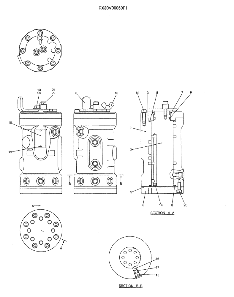 Схема запчастей Case CX50B - (07-047) - VALVE ASSY, SELECTOR (PX30V00060F1) ELECTRICAL AND HYDRAULIC COMPONENTS