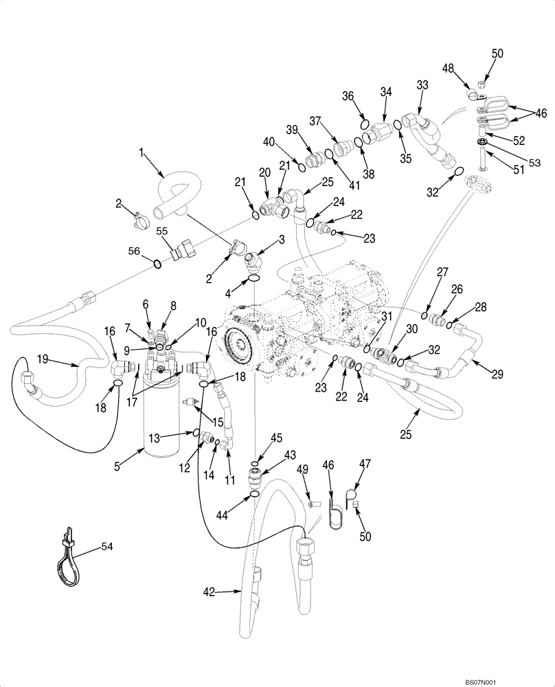 Схема запчастей Case 750L - (06-02) - HYDROSTATICS - PUMP, TANDEM SUPPLY AND RETURN TO FILTER (06) - POWER TRAIN