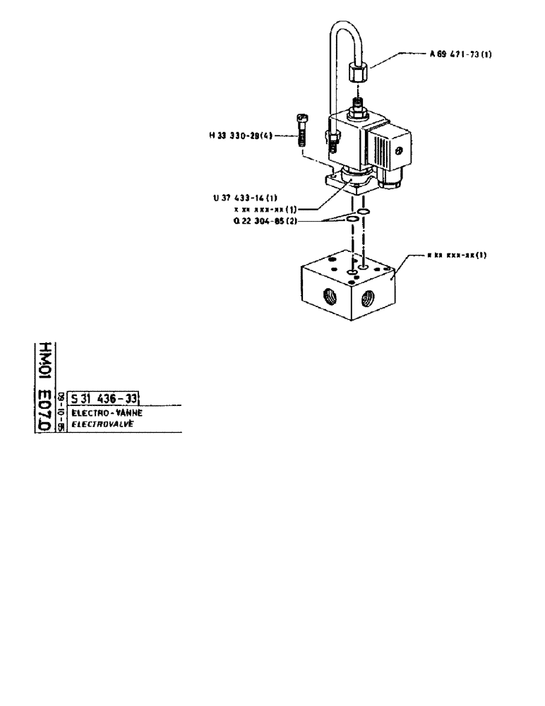 Схема запчастей Case 90BCL - (264) - ELECTROVALVE (07) - HYDRAULIC SYSTEM