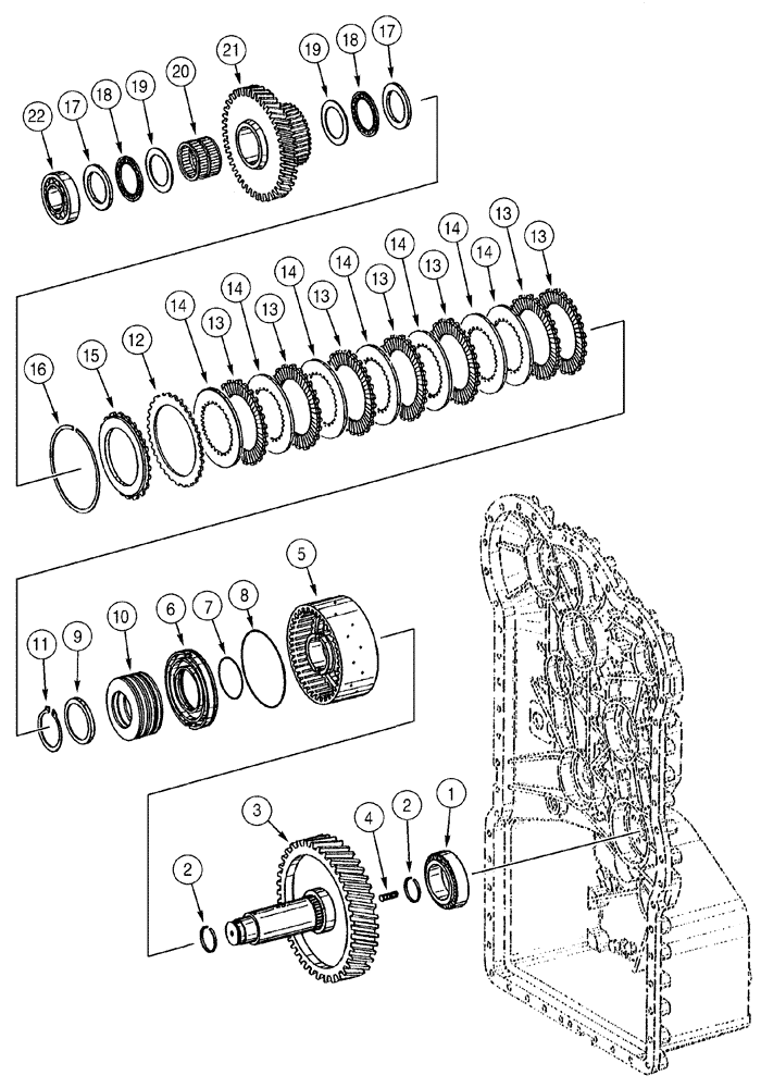 Схема запчастей Case 821C - (06-10) - TRANSMISSION CLUTCH ASSY, THIRD (06) - POWER TRAIN