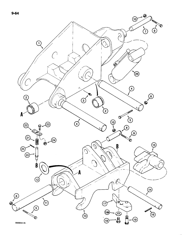 Схема запчастей Case 1085C - (9-064) - WRIST-O-TWIST (09) - CHASSIS/ATTACHMENTS