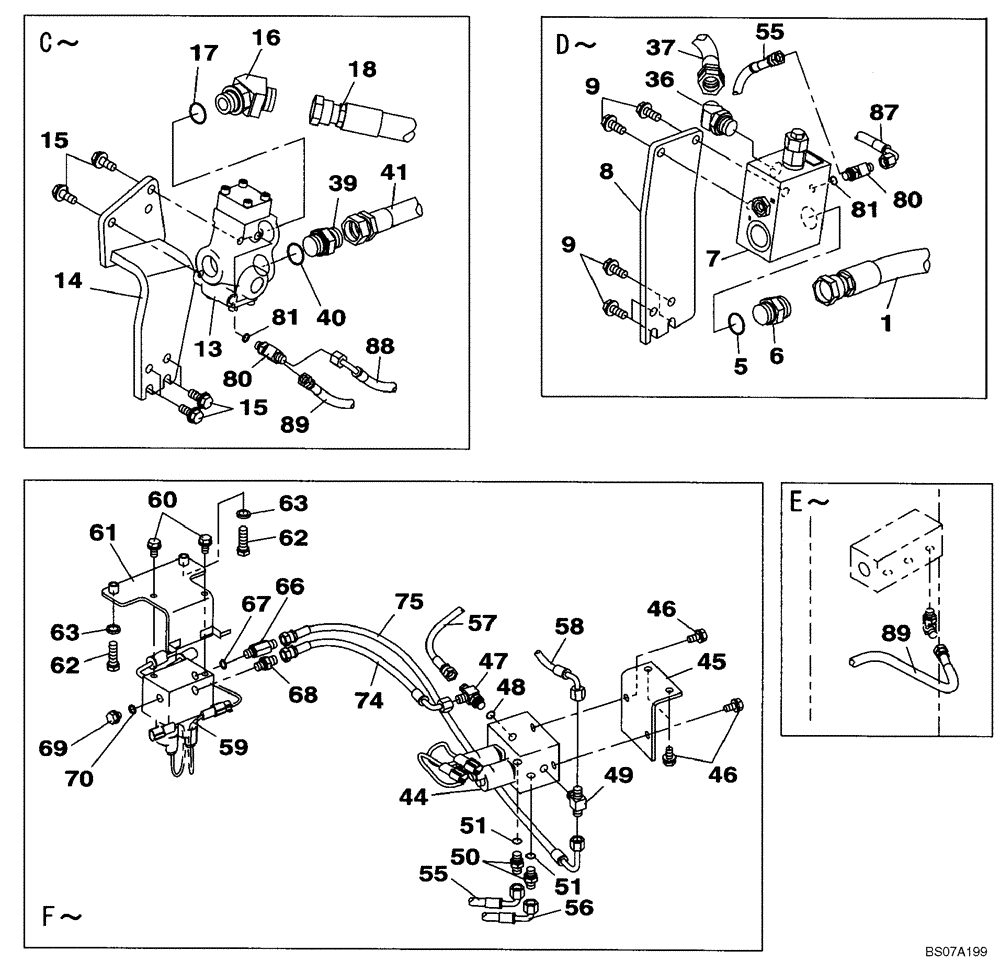 Схема запчастей Case CX160B - (08-37) - HYDRAULICS, AUXILIARY - MULTI-PURPOSE + 3 WAY VALVE, TRIGGER ACTIVATED (08) - HYDRAULICS
