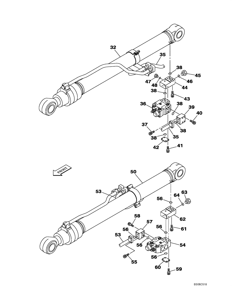 Схема запчастей Case CX330 - (08-015-00[01]) - HYDRAULICS - BOOM CYLINDER, MODELS WITH LOAD HOLD (08) - HYDRAULICS