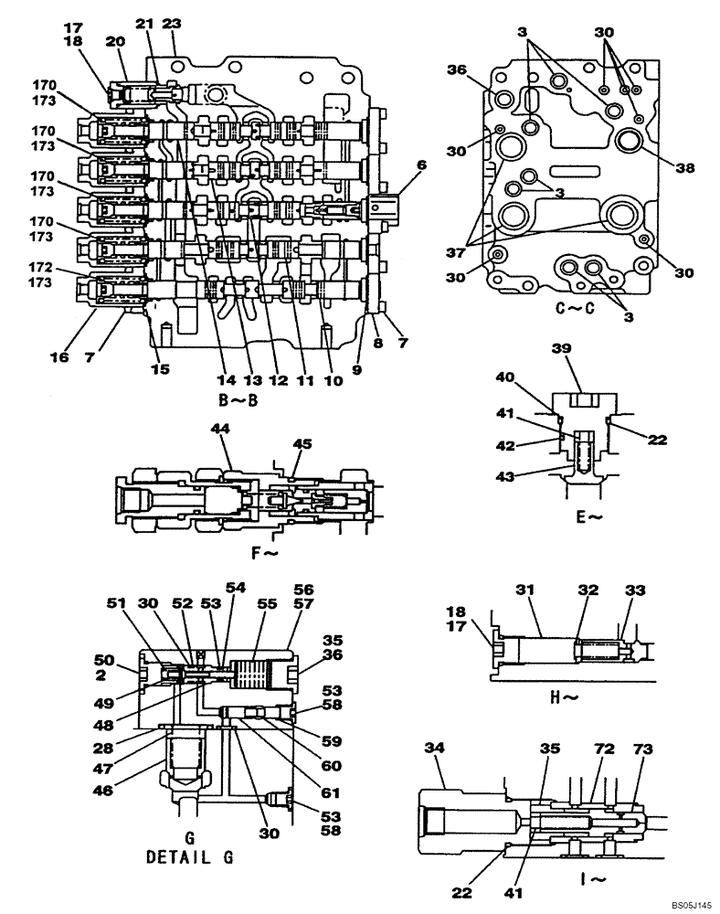 Схема запчастей Case CX130 - (08-094B) - KNJ3053 CONTROL VALVE (08) - HYDRAULICS