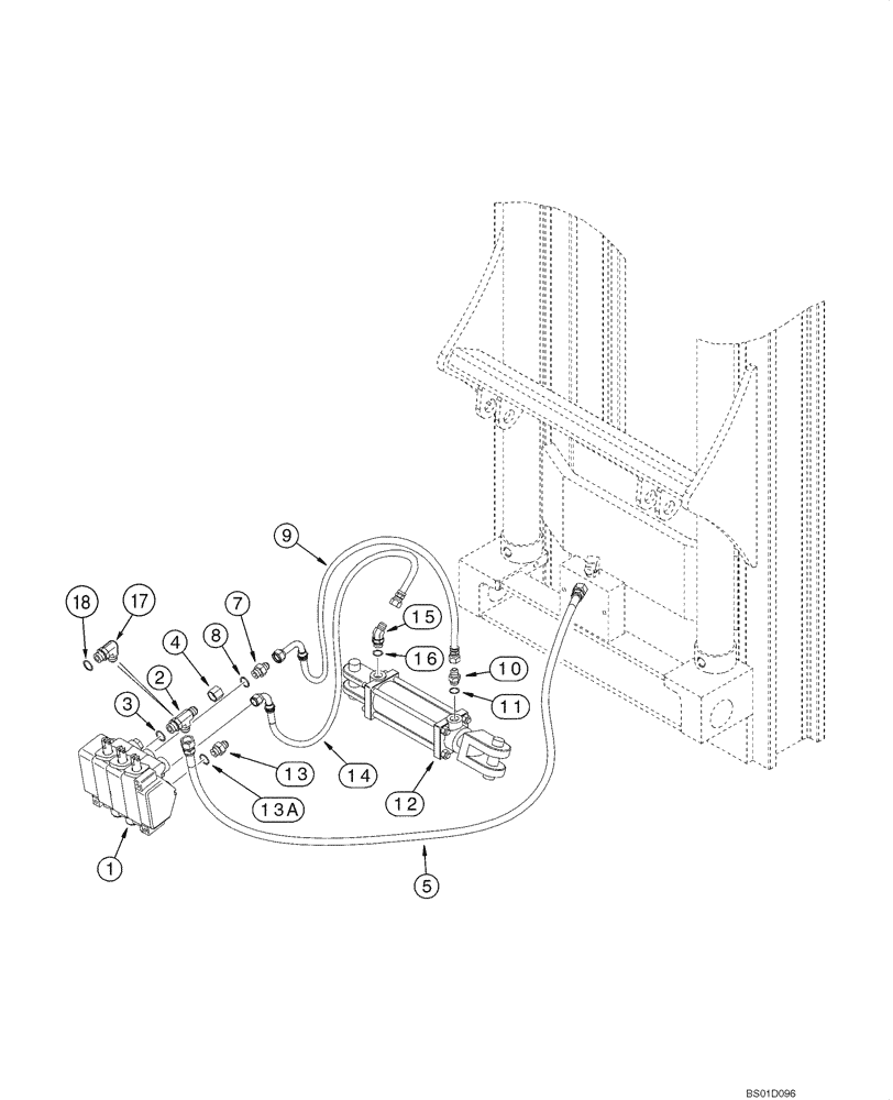 Схема запчастей Case 585G - (08-03) - HYDRAULICS - SIDE SHIFT (08) - HYDRAULICS