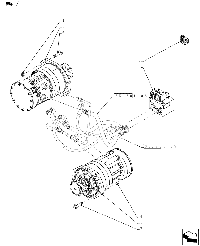 Схема запчастей Case SV185 - (35.353.AC[07]) - TRAVEL SPEED 2SPD (SR175,SV185) (35) - HYDRAULIC SYSTEMS