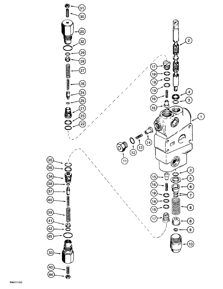 Схема запчастей Case 580L - (8-088) - BACKHOE CONTROL VALVE, BOOM SECTION (08) - HYDRAULICS