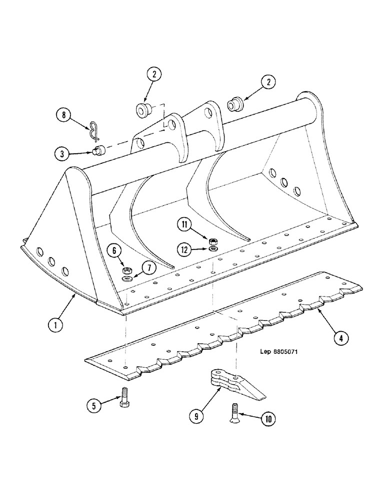 Схема запчастей Case 688C - (9G-26) - DITCH CLEANING BUCKET (620L 1.80M) (05.1) - UPPERSTRUCTURE CHASSIS/ATTACHMENTS
