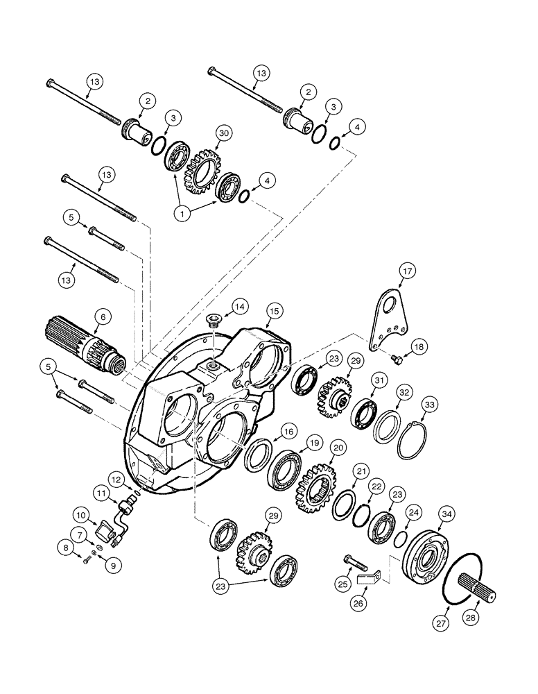 Схема запчастей Case 865 AWD - (06-14[01]) - TRANSMISSION - HOUSING AND INPUT SHAFT (06) - POWER TRAIN
