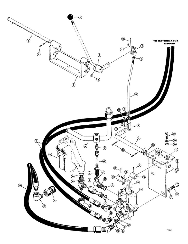 Схема запчастей Case 35 - (216) - HYDRAULICS EXTENDAHOE-4 W/CASE, COMM. & CESSNA CONTROL VALVES,STARTING W/NO.5222135 UP TO NO5251150 