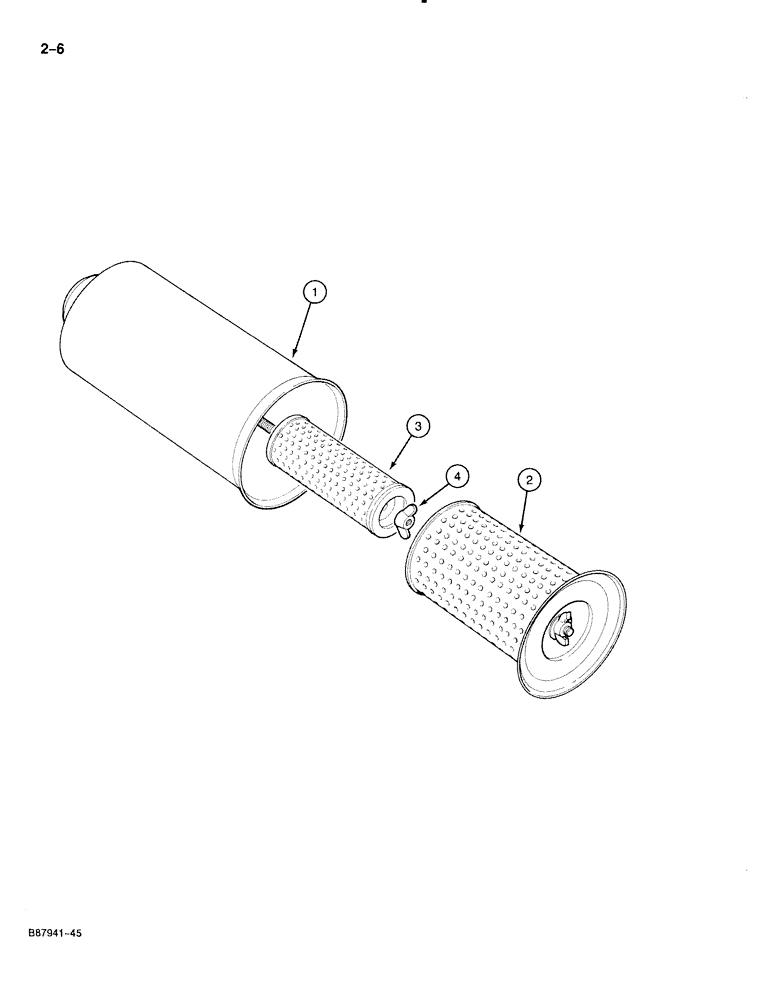 Схема запчастей Case 888 - (2-006) - AIR CLEANER COMPONENTS (02) - ENGINE