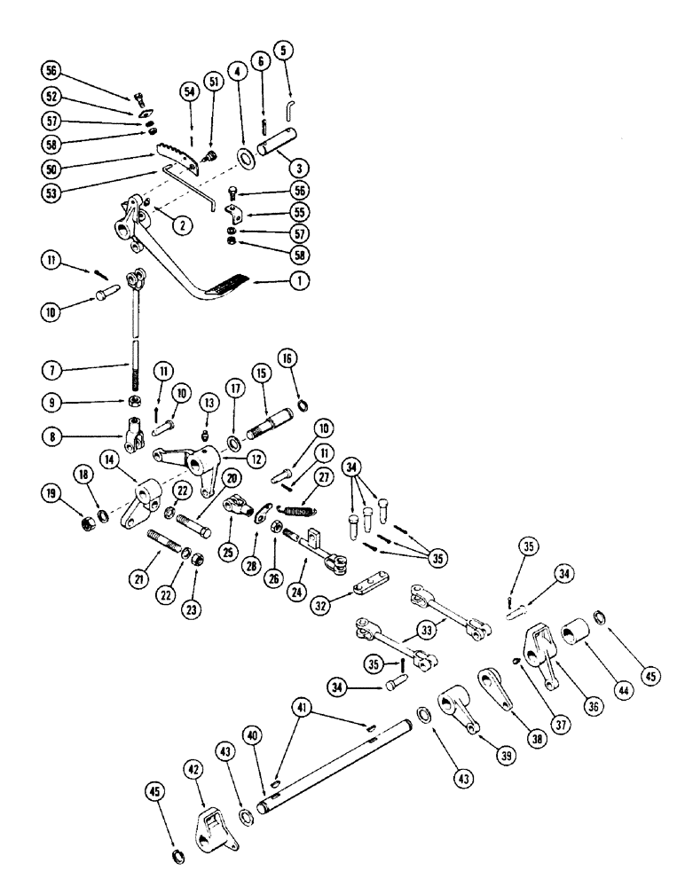 Схема запчастей Case 500 - (092) - BRAKE CONTROLS (05) - UPPERSTRUCTURE CHASSIS