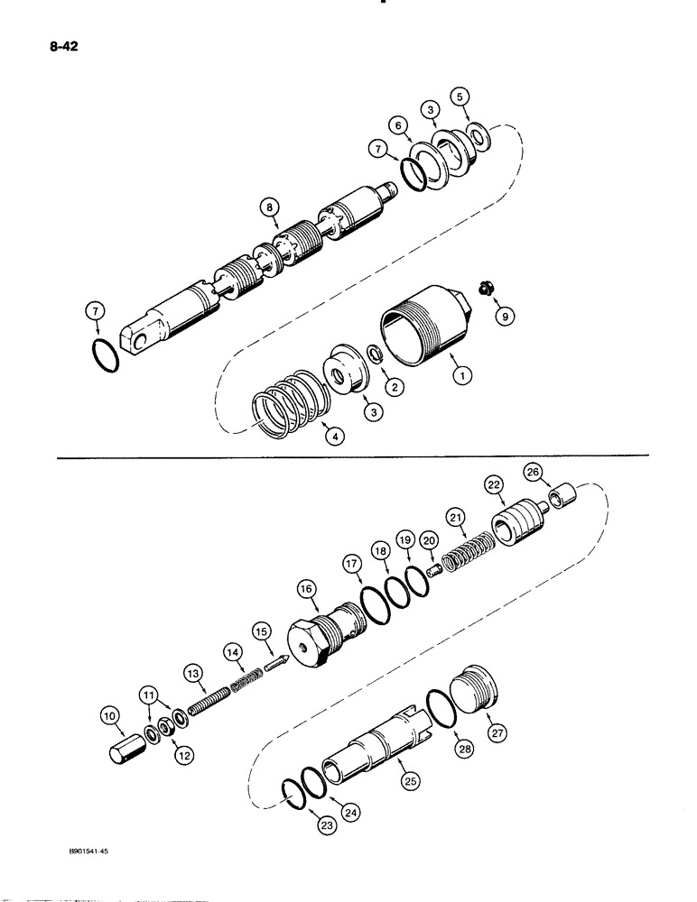 Схема запчастей Case W20C - (8-42) - VALVE COMPONENTS (08) - HYDRAULICS